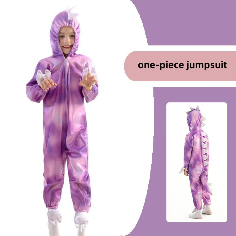 Cute Dinosaur Costume Tyrannosaurus Rex Cartoon Hooded Bodysuit Halloween Stage Animal Play Clothes Party - product image 5