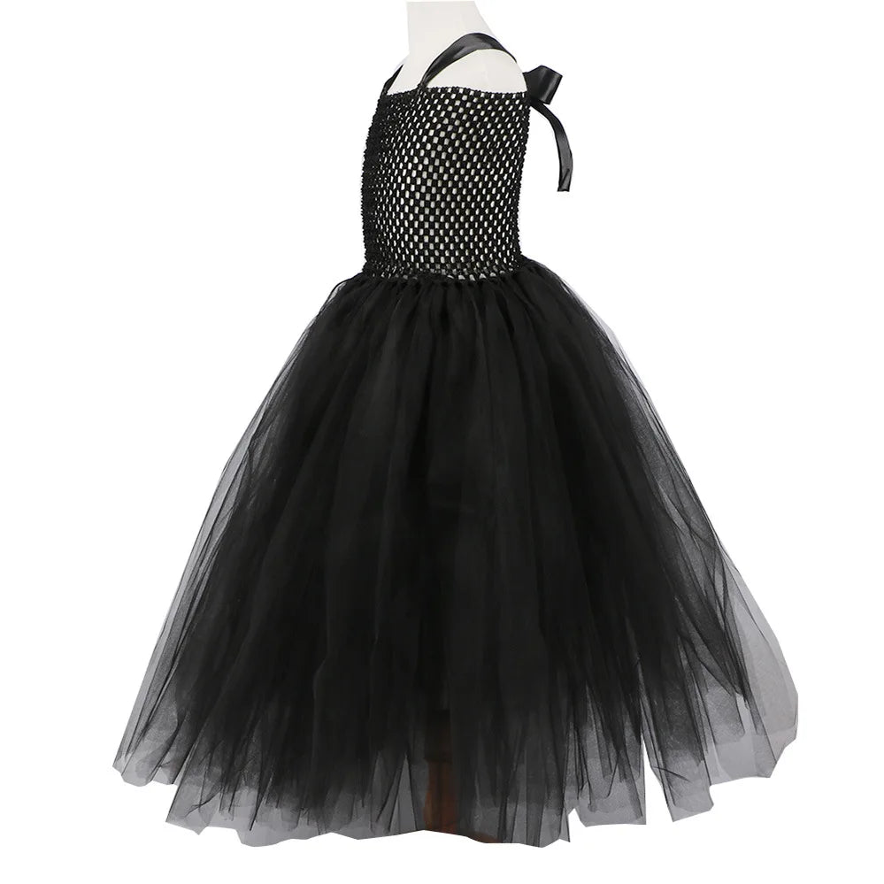 Kids' Princess Birthday Dark Black Evil Queen Mesh Wings Halloween - product image 3