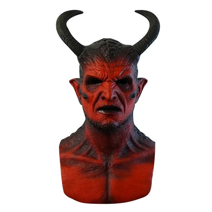 IOOTIANY the Demon Mask Mask with Horns Devil Latex Costume Props Masks Halloween - View 4