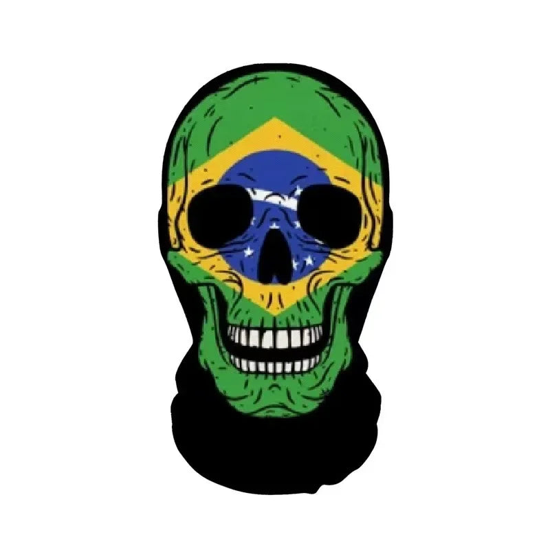Halloween Skeleton Mask Elastic Mesh Hood Scary Costume Prop Breathable Face Cover Hood - 11