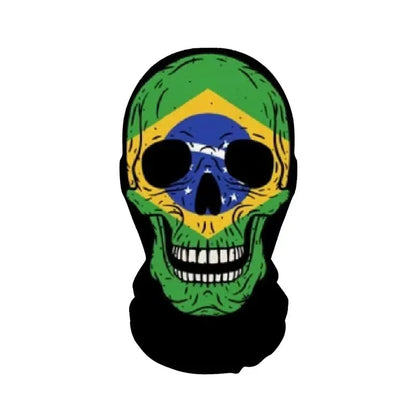 Halloween Skeleton Mask Elastic Mesh Hood Scary Costume Prop Breathable Face Cover Hood - 11