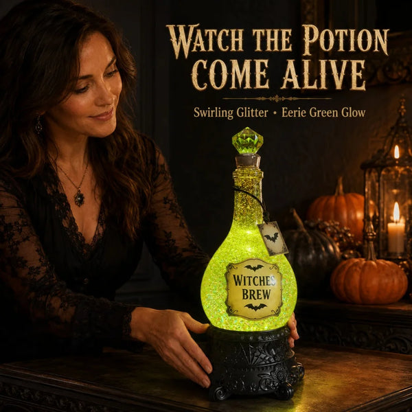 Witches' Brew LED Potion Bottle - Glitter Halloween Table Decoration