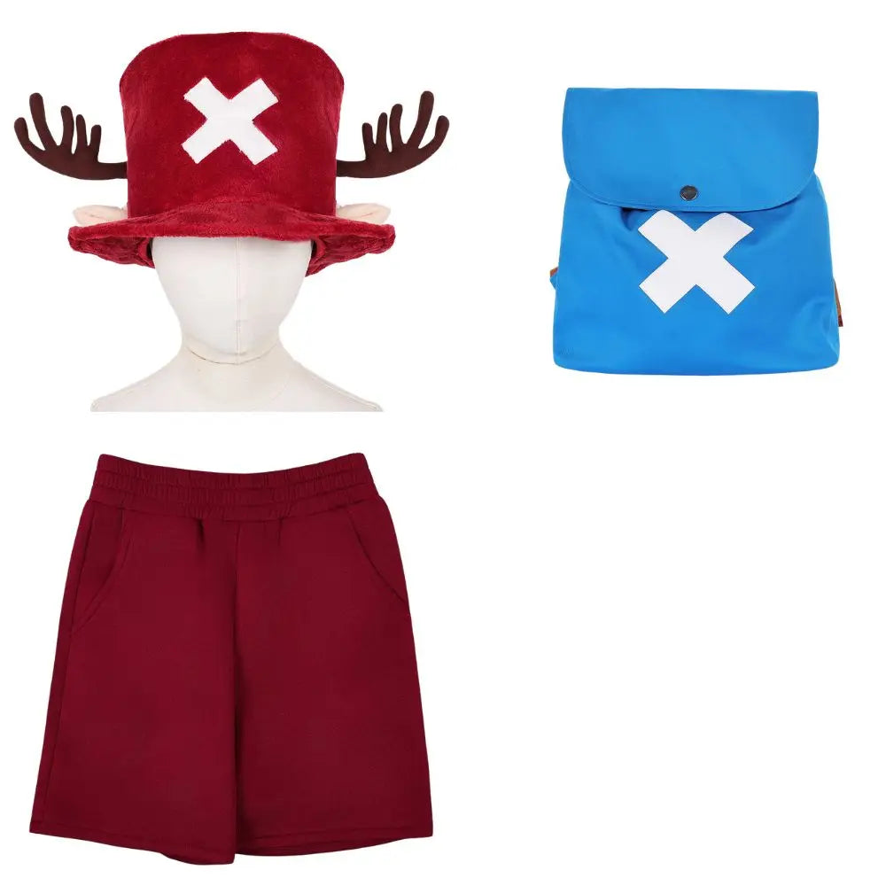 Chopper Costume Anime Costume Disguise for Men Plush Hat Shoulder Bags Pants Outfits - Pants / 130