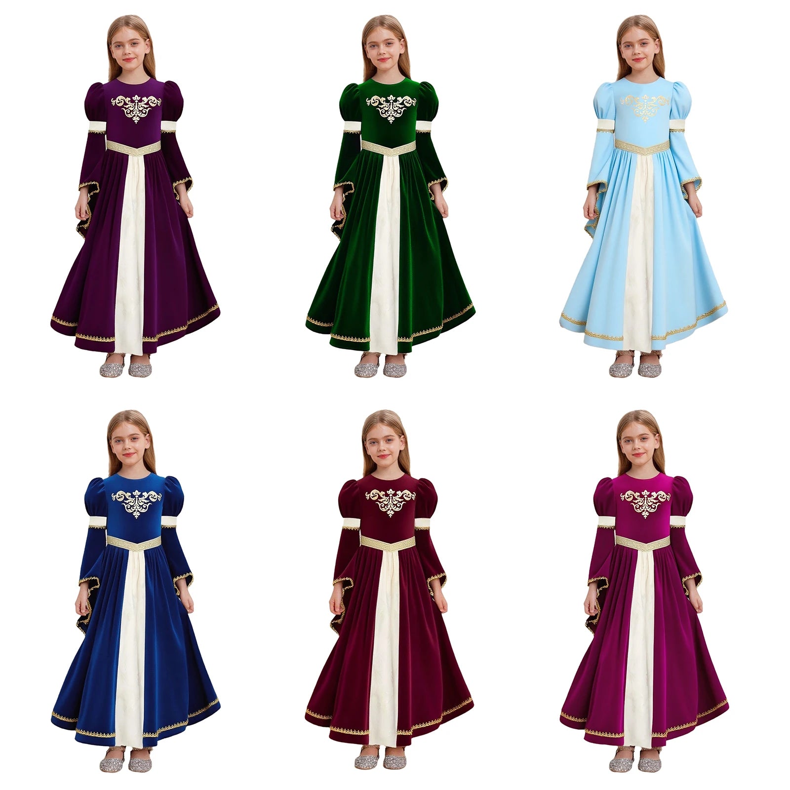 Girls Medieval Princess/Victorian Queen Halloween Cosplay Costume Bell Long - product image 4