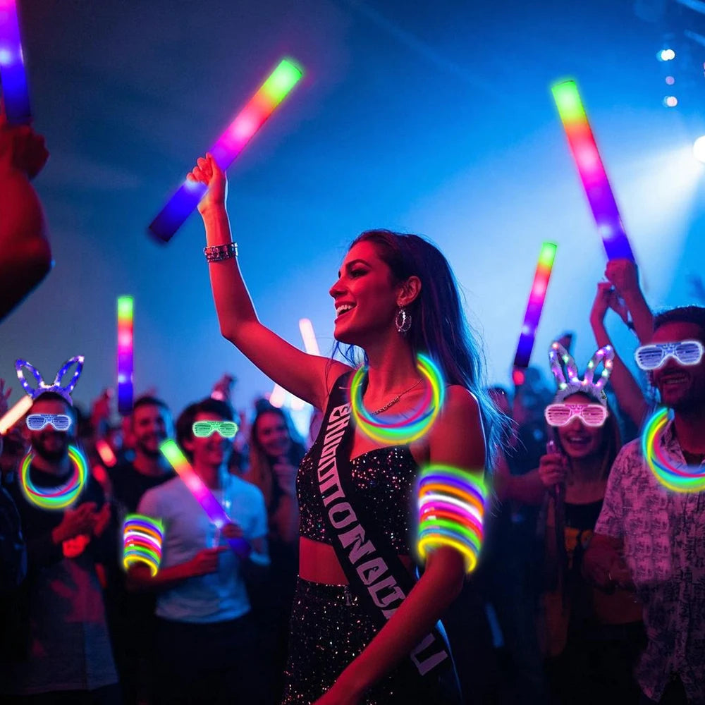 168pcs/Set Glow Party Kit, Including 12 LED Glasses, 16 Foam Glow Sticks, 40 Finger Lights, 100 Glow Sticks, Suitable for Wedding