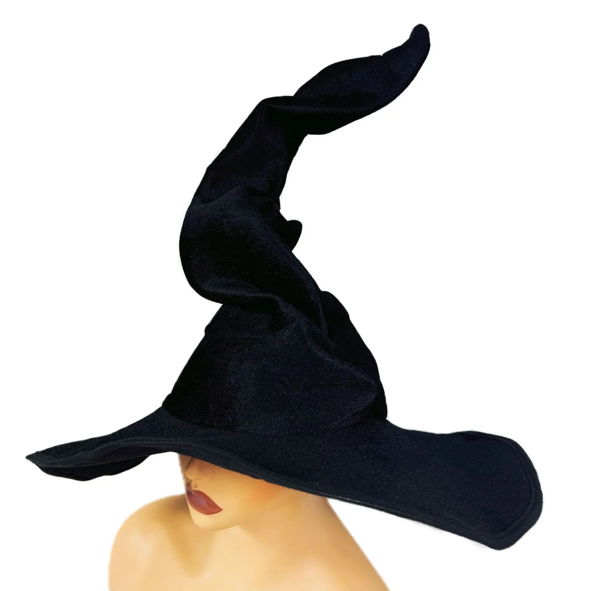 Halloween Witch Hat Velvet Comfortable Witch Hat Black Purple Green Hat for Cosplay Holiday Party Halloween - product image 4
