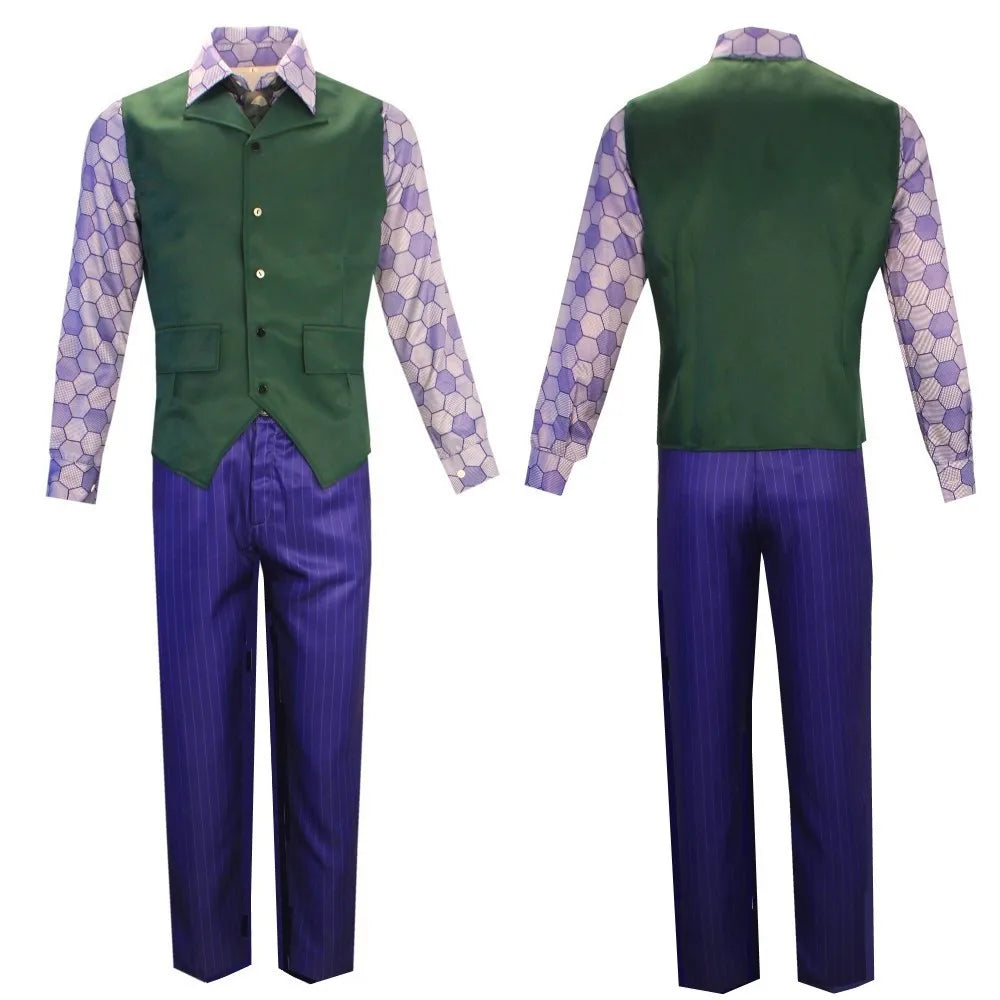 Dark Bat Hero Costume Men's Heath Ledger Joker Halloween Version Dark Knight Thriller Outfit Same - 6pcs / XXL