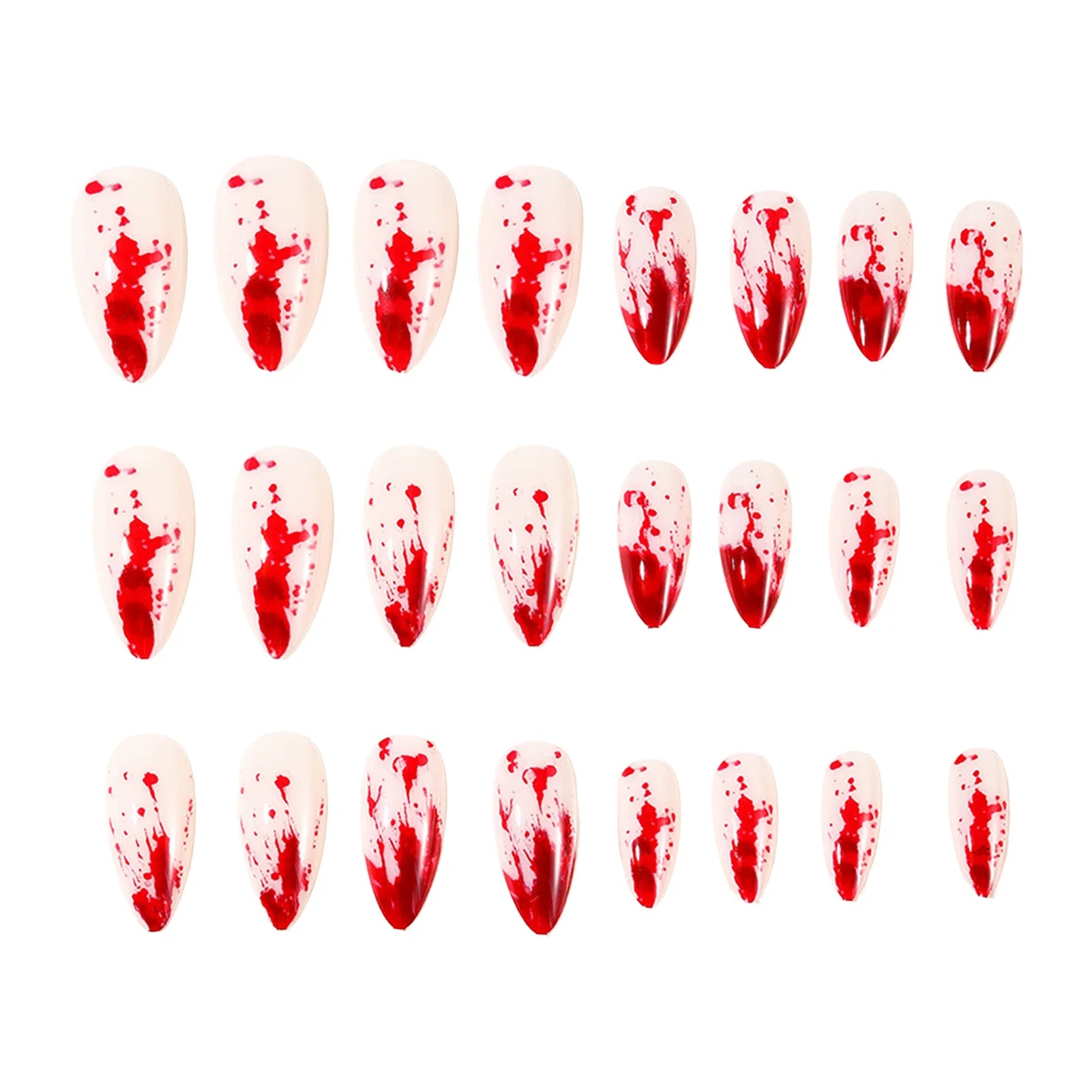 24Pcs Halloween Almond Fake Nails Red Blood Designs Press On Nails Simple DIY Manicure Full Cover False Nail - product image 5