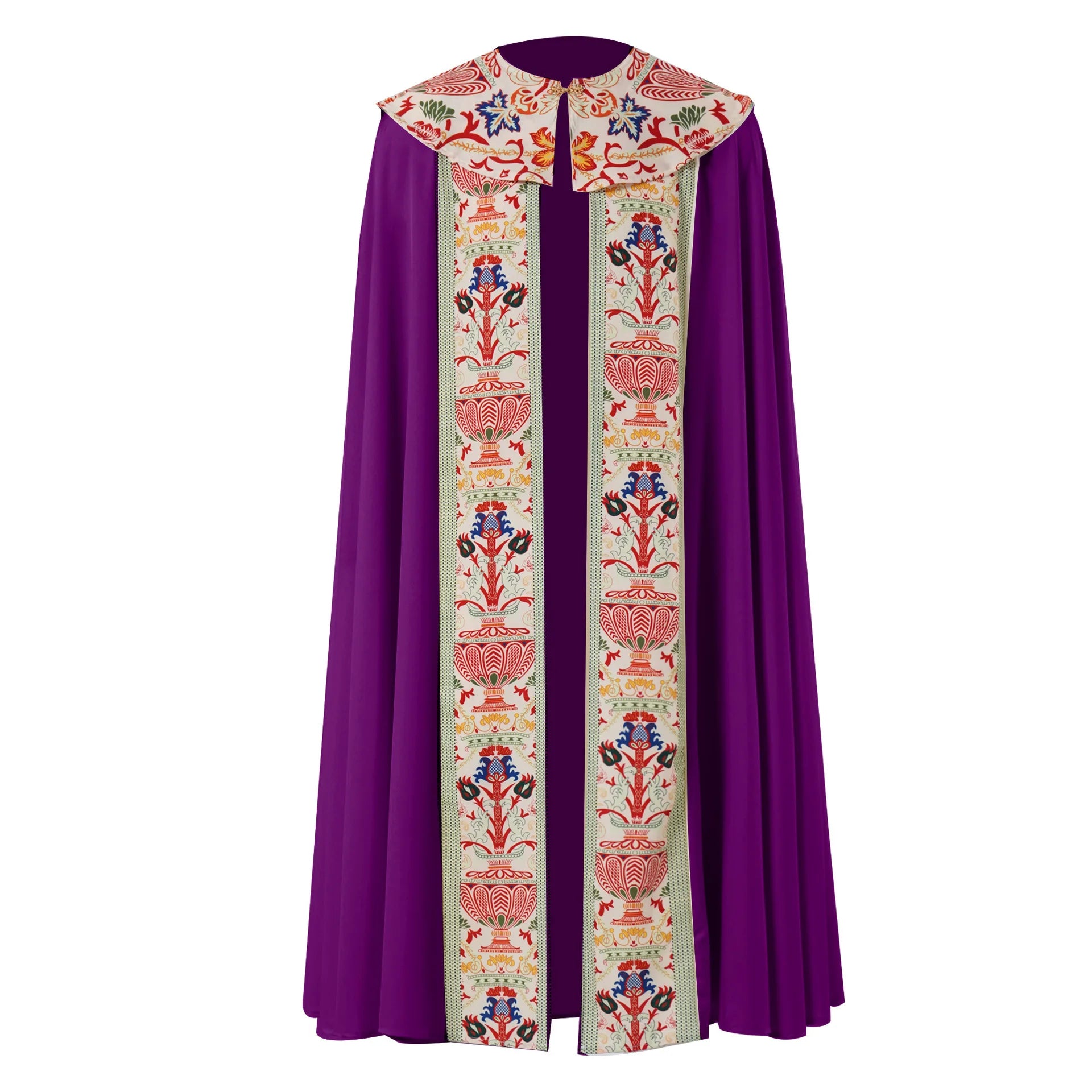 Men's Medieval Church Clergy Cloak Renaissance Cape Robe Halloween Costume - green / M
