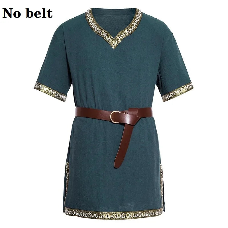 Knight Cosplay Medieval Costume Tunic Halloween Costumes for Men Adult Viking Pirate Disguise Fancy Clothing - product image 15