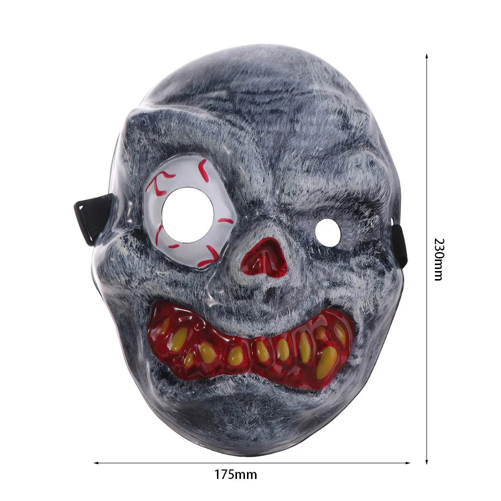 Full Face Halloween Ghost Mask One Eyed PVC Scary Ghost Head Cover Breathable Scary Props Ghost Headwear - product image 5
