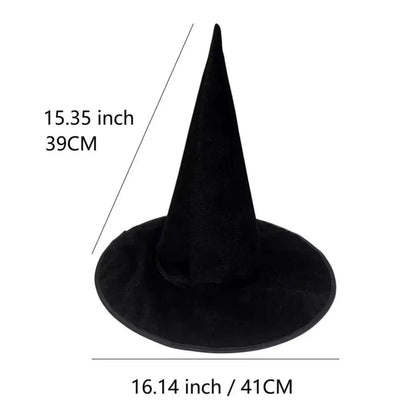 Glinda Wicked Witches Hats Black Large Ruched Witch Hat Women Costume Accessory Halloween Cosplay Party Decor - product image 3