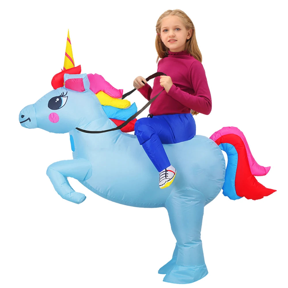 Child Kids Mascot Dinosaur Inflatable Costumes Unicorn Rooster Anime Dress Suits