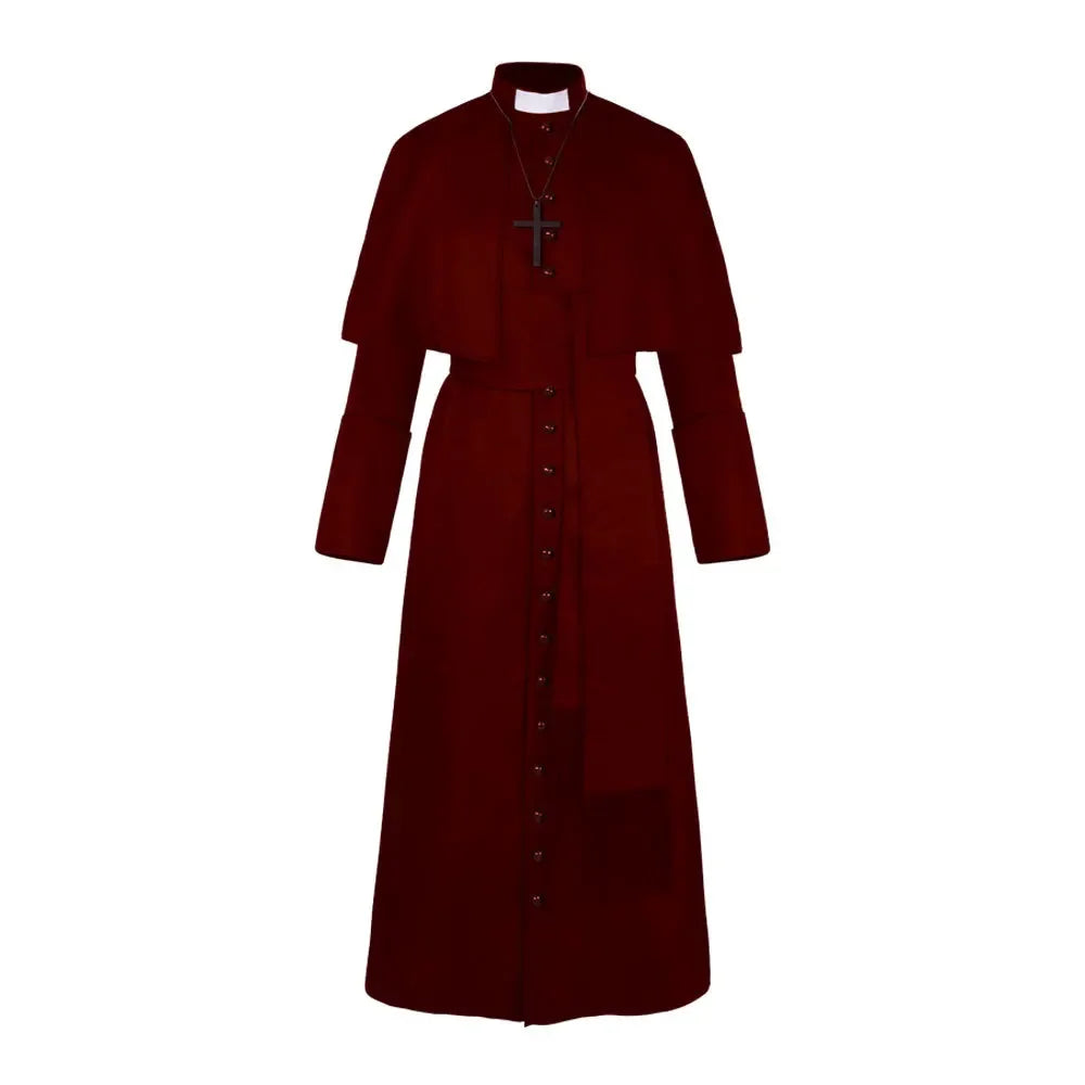 Adult Medieval Hooded Monk Renaissance Priest Uniforms Robe Witch Costume - alternate view 7