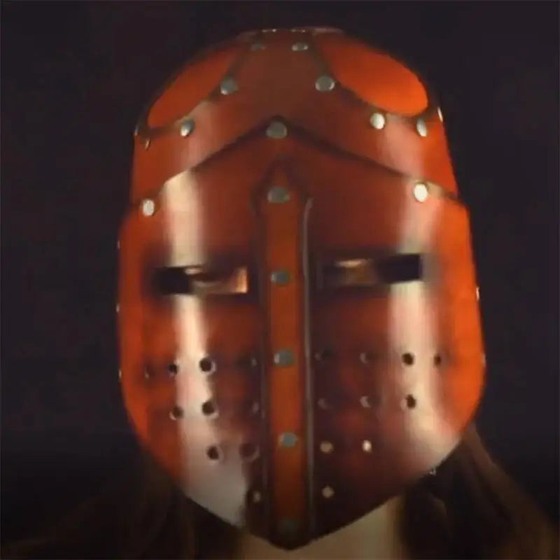 Knight Templar Medieval Crusader Helmet Viking Pirate Warrior Leather Head Armor Mask Hat - View 4