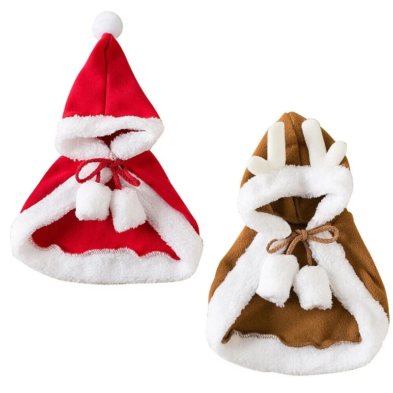 Cat Costume Santa Costume Transformed Cat / Dog Pet Cape Dress Up Red Scarf Cloak Props - Red / M
