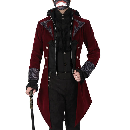 Halloween Formal Costume Men's Steampunk Coats Plus Size S-3XL Men's Medieval Retro Jacket - Black / M