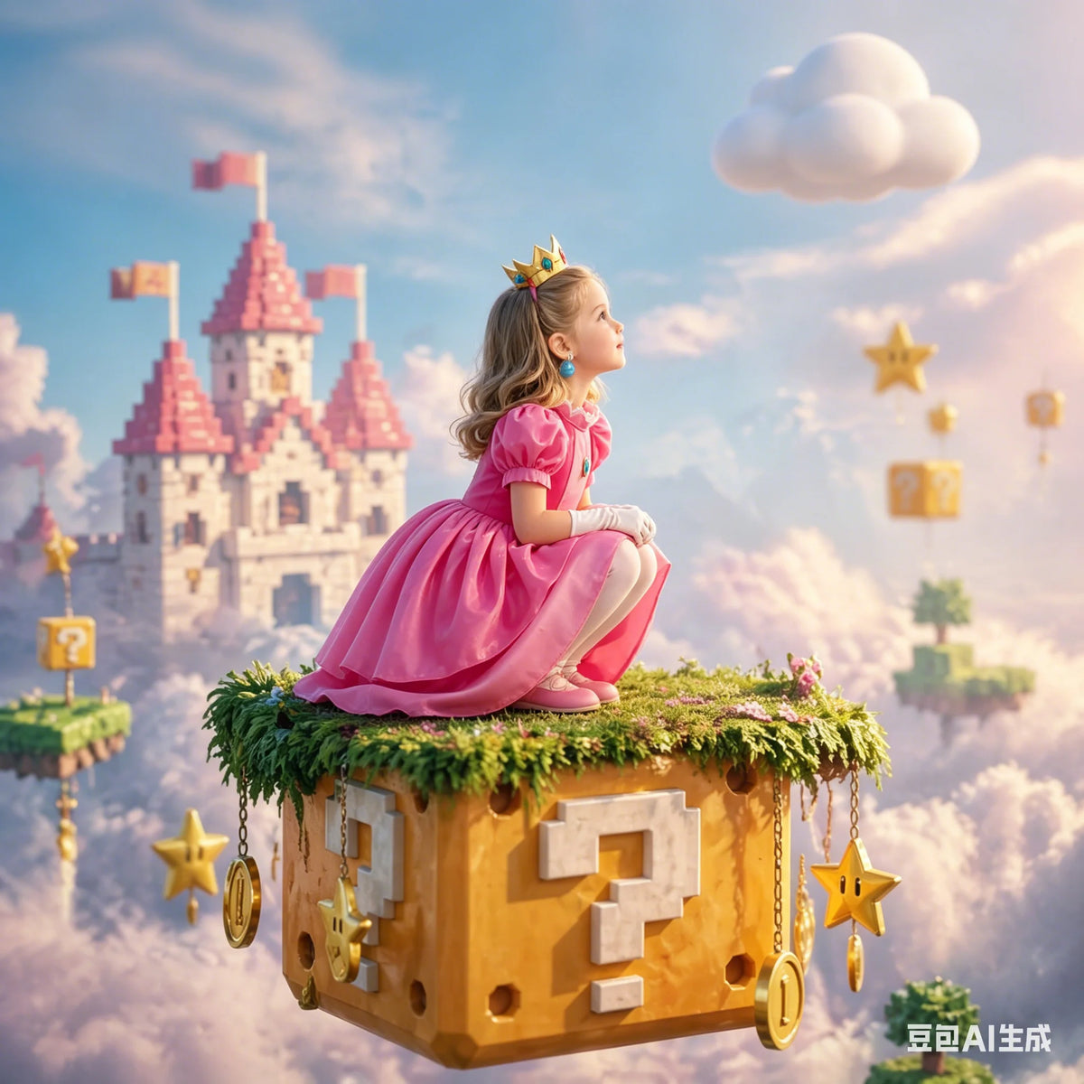 Kids' Pink Video Game Princess Halloween Costume