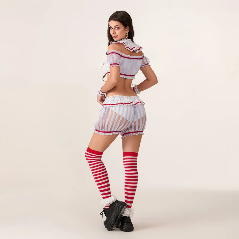Women's 5-Piece Clown Halloween Costume Set