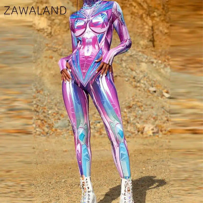 Zawaland Men Women Candyland Pink Costume Halloween Costume Sexy Bodysuit Zentai Suit - Women / L