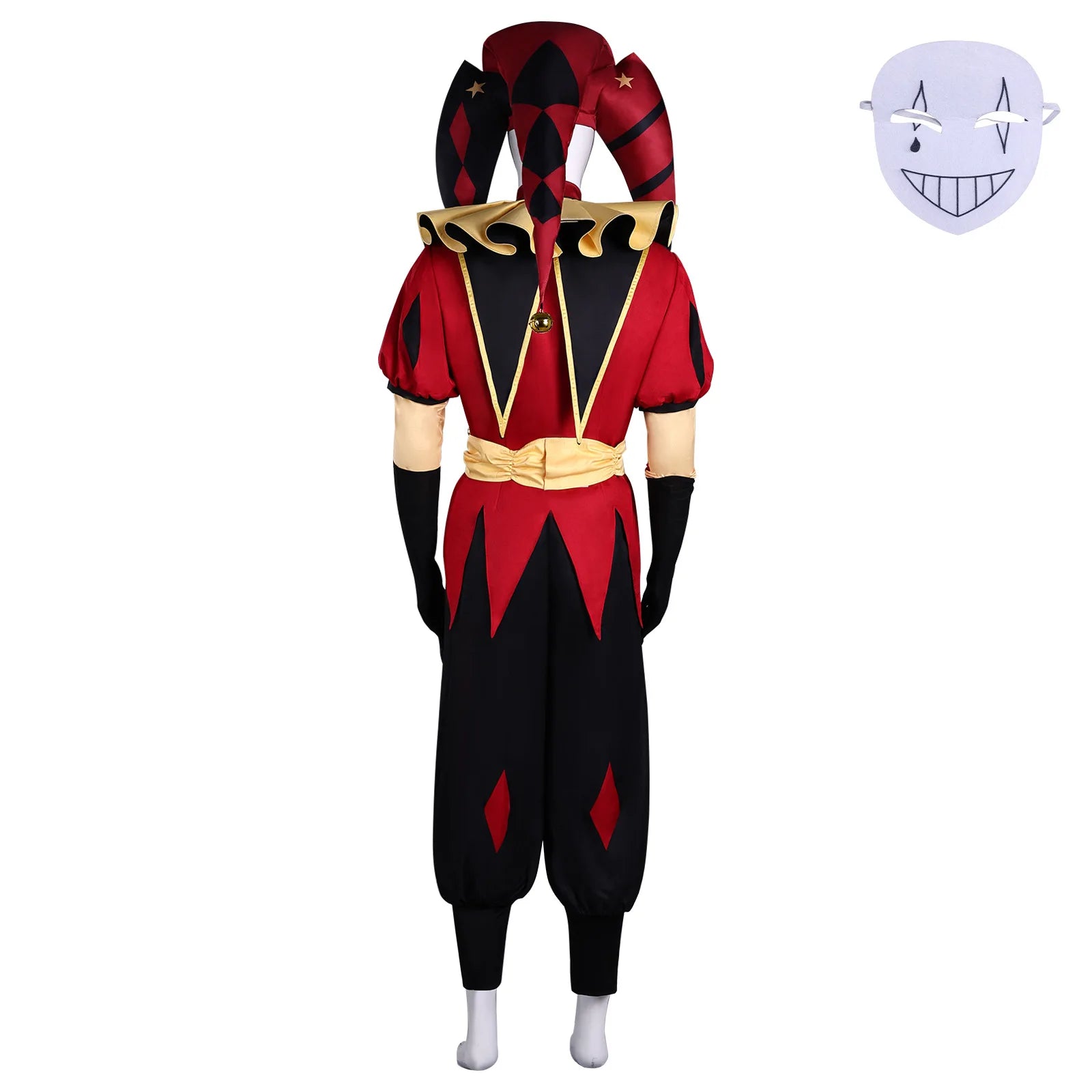Anime Game Freak Circus Costume Pierrot Clown Pants Coat Headwear Horror Mask Costume - suit / XXL
