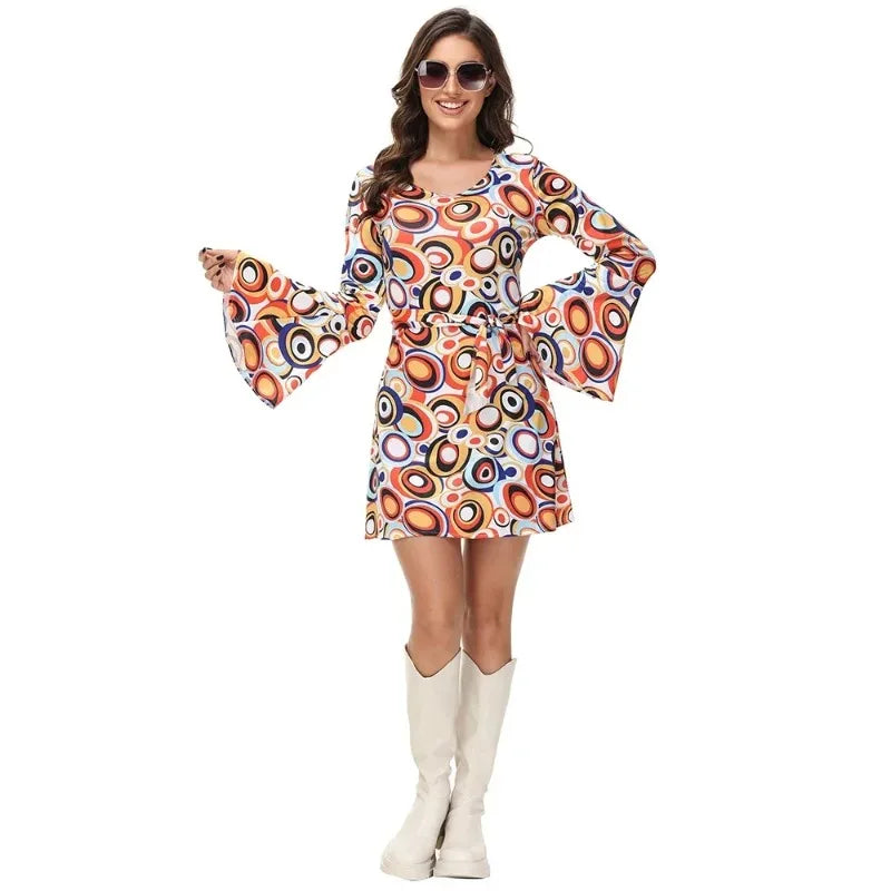 Men's Women Retro 70s 80s Hippie Costume Disco Rock Hip-Hop for Cosplay Couples Purim Halloween Party - product image 4