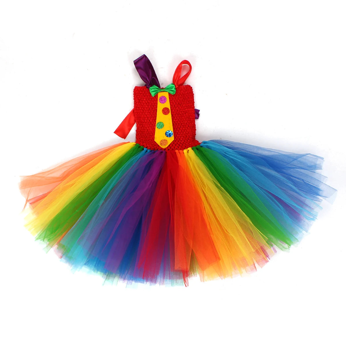Circus Clown Costume for Girls Dresses Kids Rainbow Clown Costumes Kids Fancy Costume - Pink / S(2-3T)