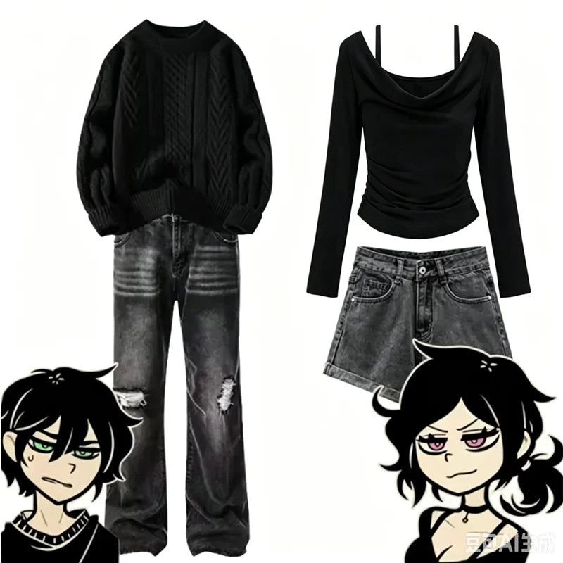 Game the Coffin of Andy and Leyley Costume Women Men Full Set Leisure Suit Uniform - B / XL