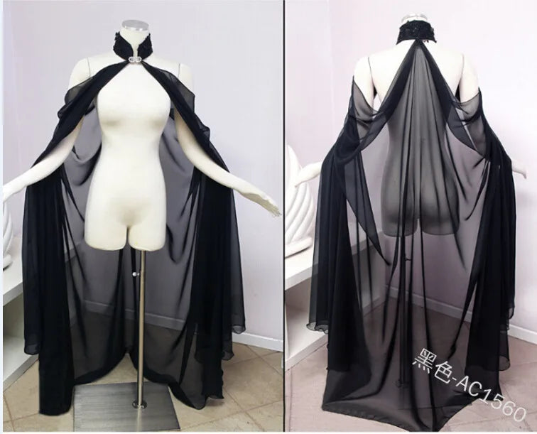 Women's Medieval Shawl Cape Cloak Neck Princess Witch Bride Costume - alternate view 4