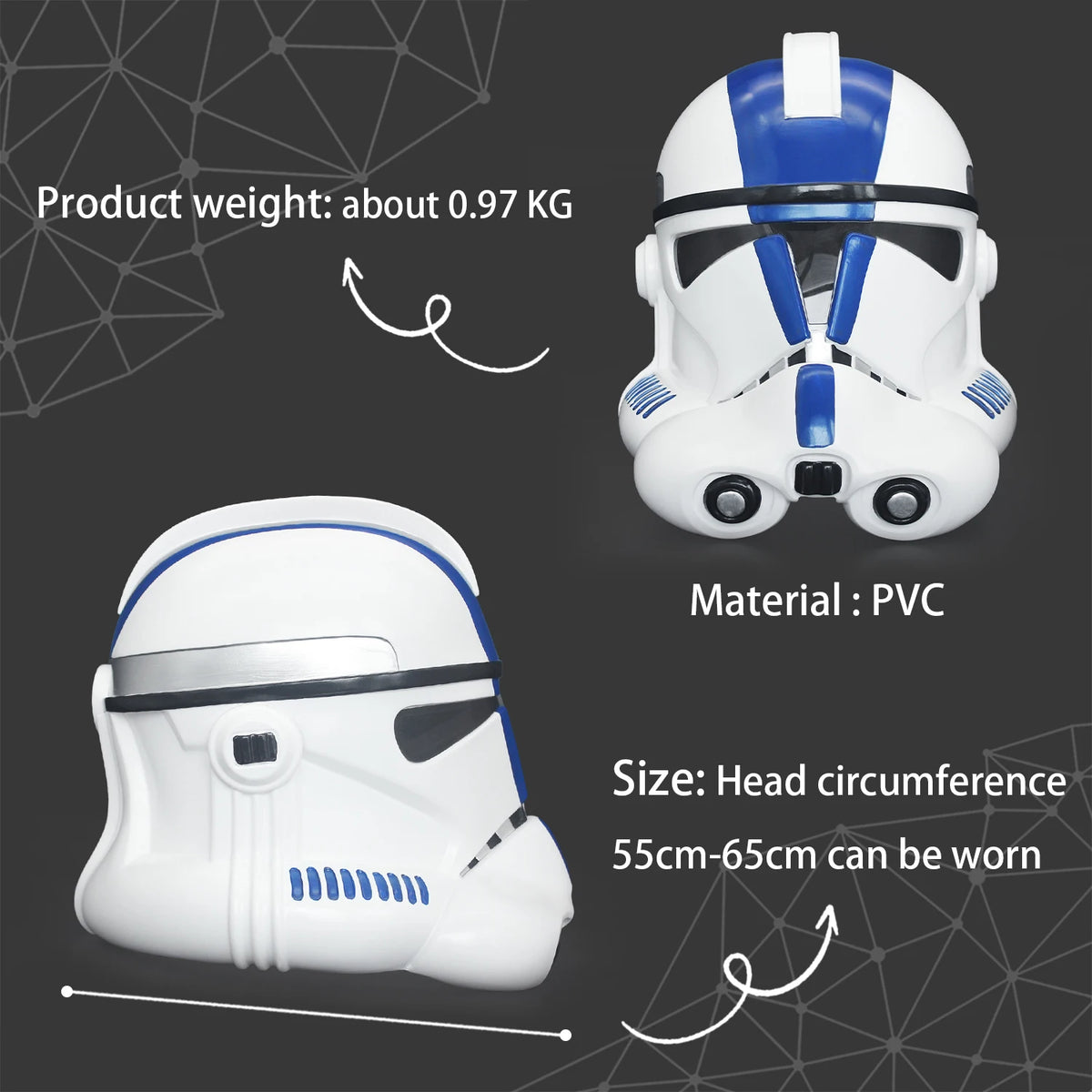 Galactic Space Saga Space Trooper Adult Halloween Mask Helmet - product image 5