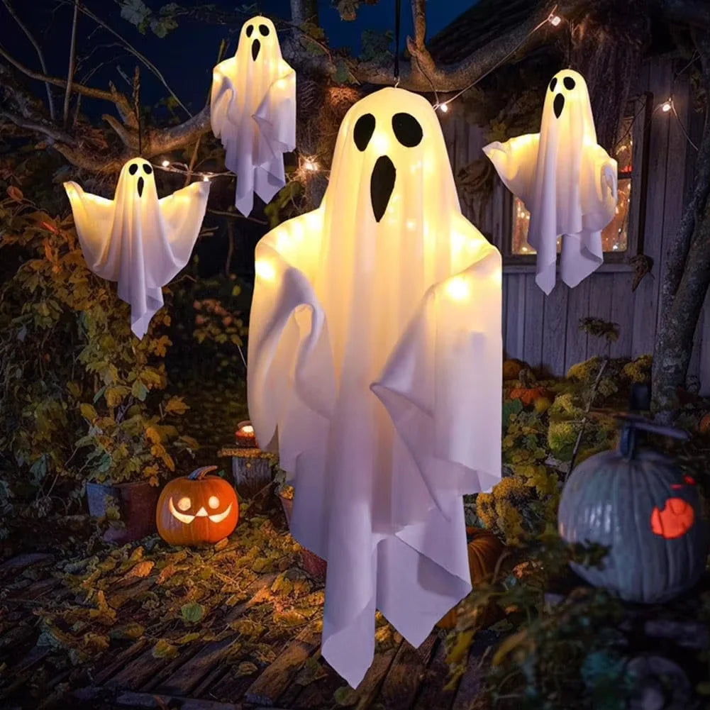 Halloween Glowing White Ghost LED Hanging Ghosts Horror Props with Fairy - product image 1