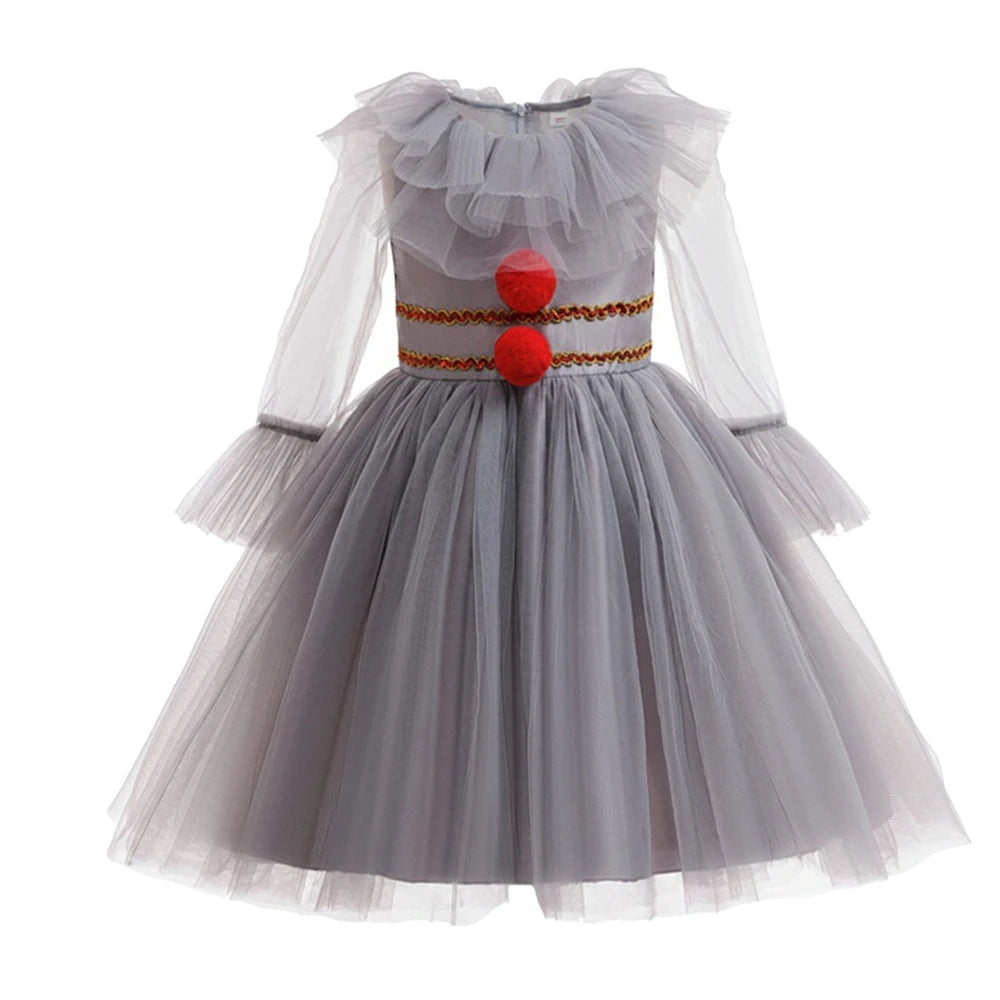 Girl Witch Halloween Disguise Costume With Hat Broom Dress Up Kids Cosplay Children Vestidos Outfit - product image 6