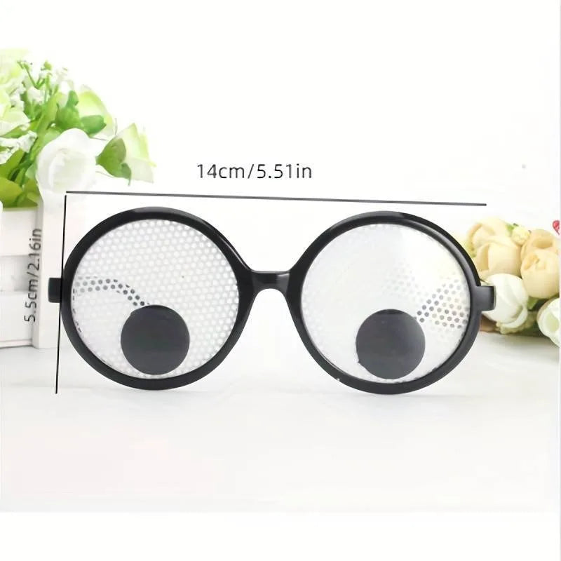 Funny Rolling Eyeball Glasses – Black Halloween Costume Accessory