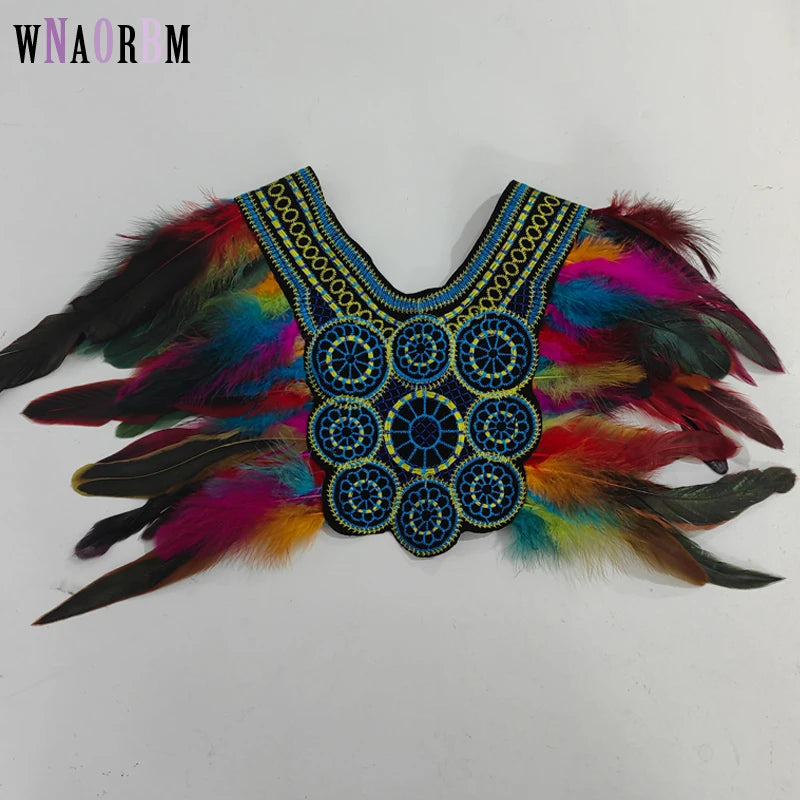 Halloween party costume, collar, scarf, Gothic feather collar and shoulders, witch role-playing available for - product image 1