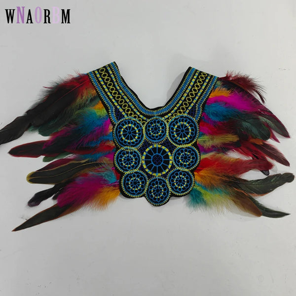 Halloween party costume, collar, scarf, Gothic feather collar and shoulders, witch role-playing available for - product image 1