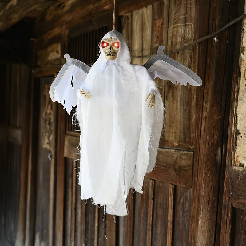 Halloween Hanging Ghost Horror Sound Eyes Glowing Wings Moving Indoor Outdoor - product image 3