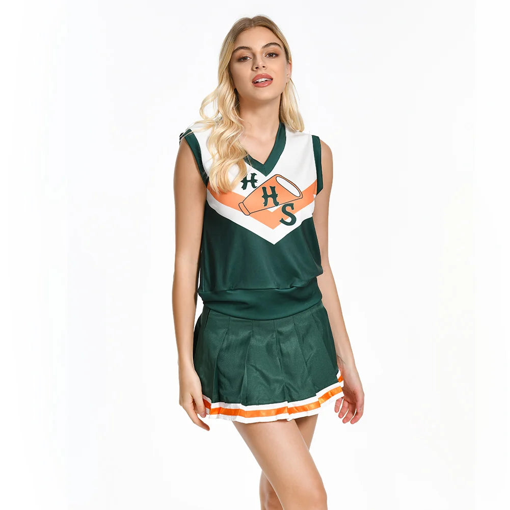 Toitaly Retro High School Cheerleader Cosplay Costume Adult Top Skirt Retro High School High SchoolHalloween