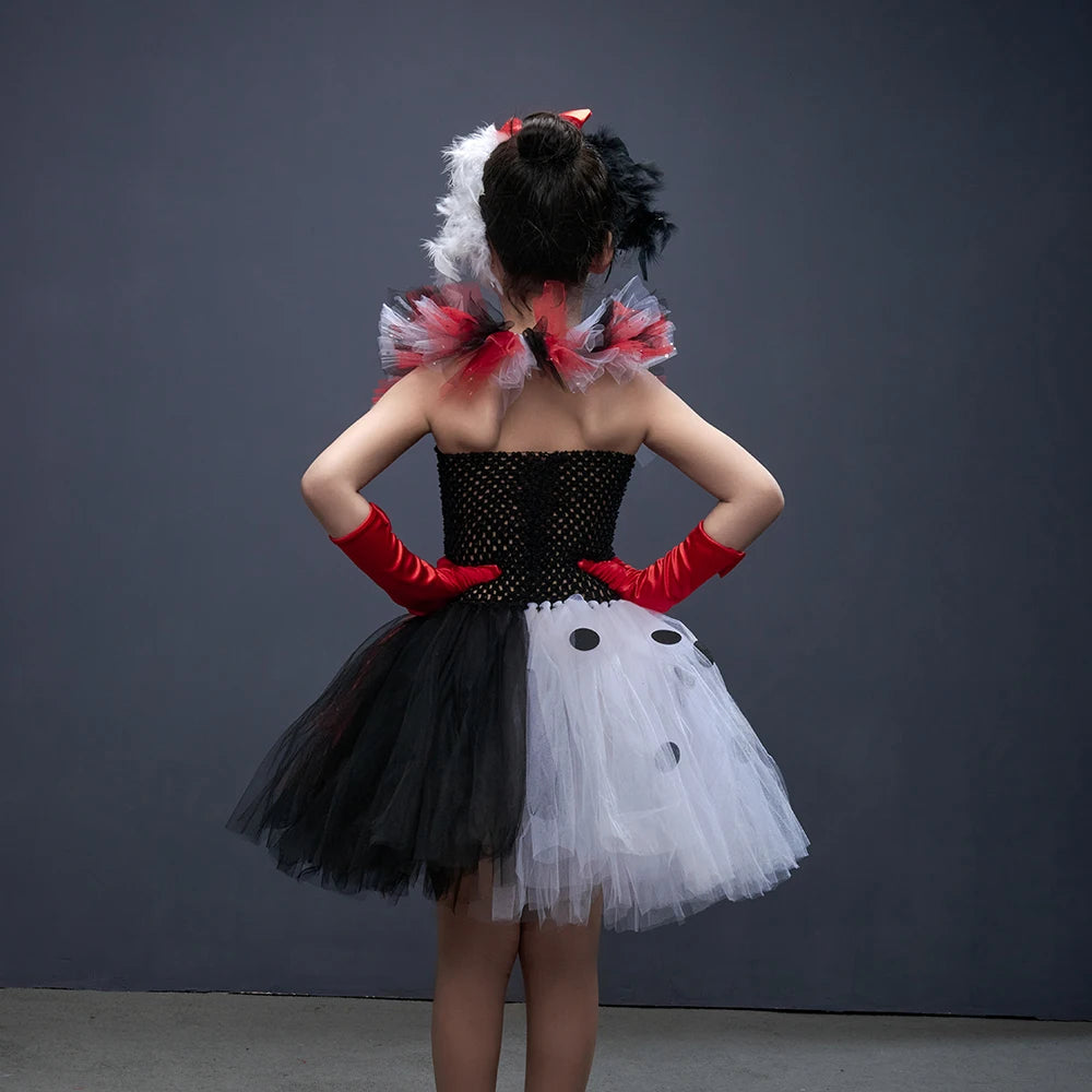 Girls Cruella-Inspired Black & White Tutu Costume
