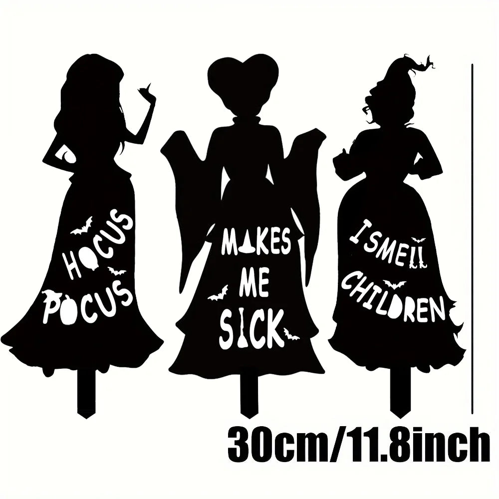 Halloween Iron Art Witch Signs Frame Silhouette Decor Carnival Home Decor Outdoor Garden Black Hocus Pocus Magic Witches Gifts