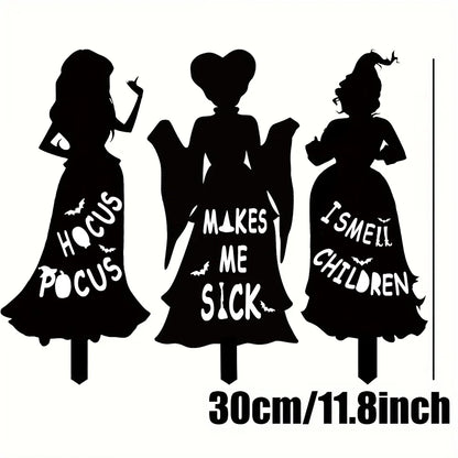 Halloween Iron Art Witch Signs Frame Silhouette Decor Carnival Home Decor Outdoor Garden Black Hocus Pocus Magic Witches Gifts