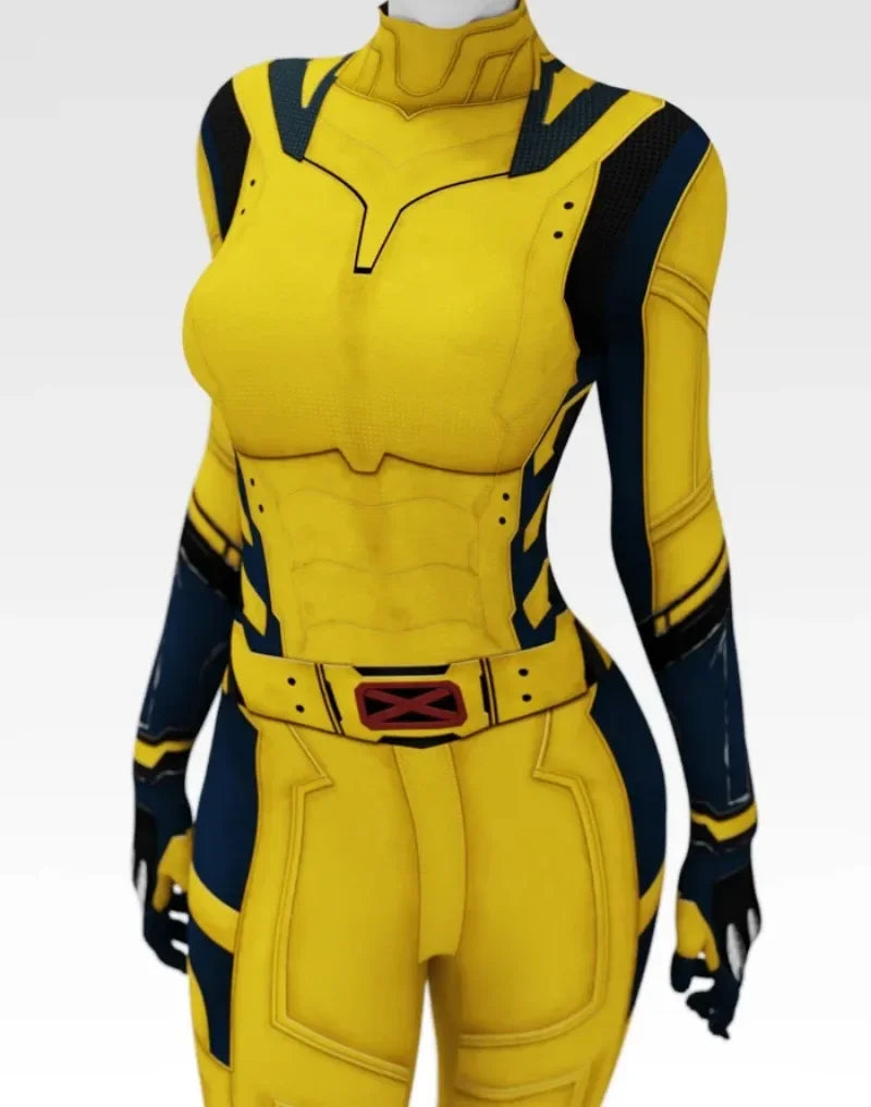 Super-héros yellow clawed superhero red-and-black masked anti-hero Costume d'Halloween pour adultes enfants trois griffes yellow clawed superhero Spandex - product image 3