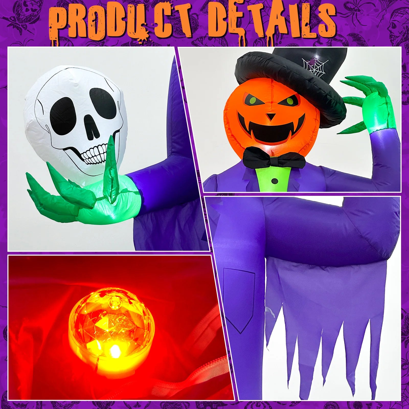 10 Ft Pumpkin Halloween Inflatable - product image 4