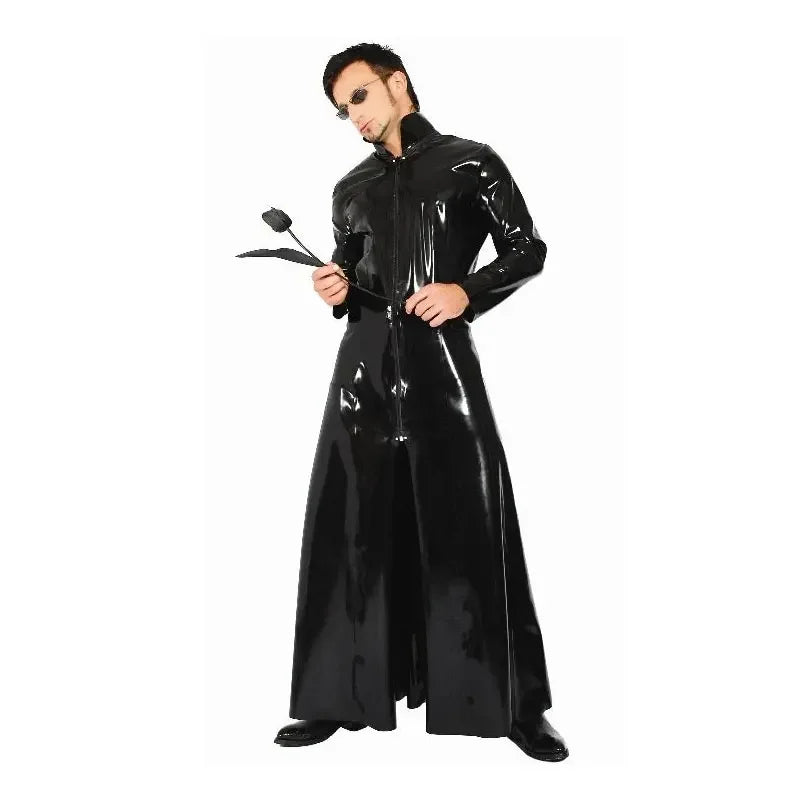 Halloween Costume the Matrix Costumes Gothic Unisex Sexy Shiny PVC Catsuit Latex Faux - black / L