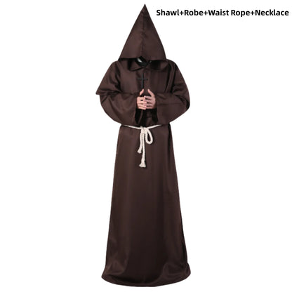 Adult Wizard Middle Ages Christian Monk Friar Priest Hooded Costume - alternate view 12