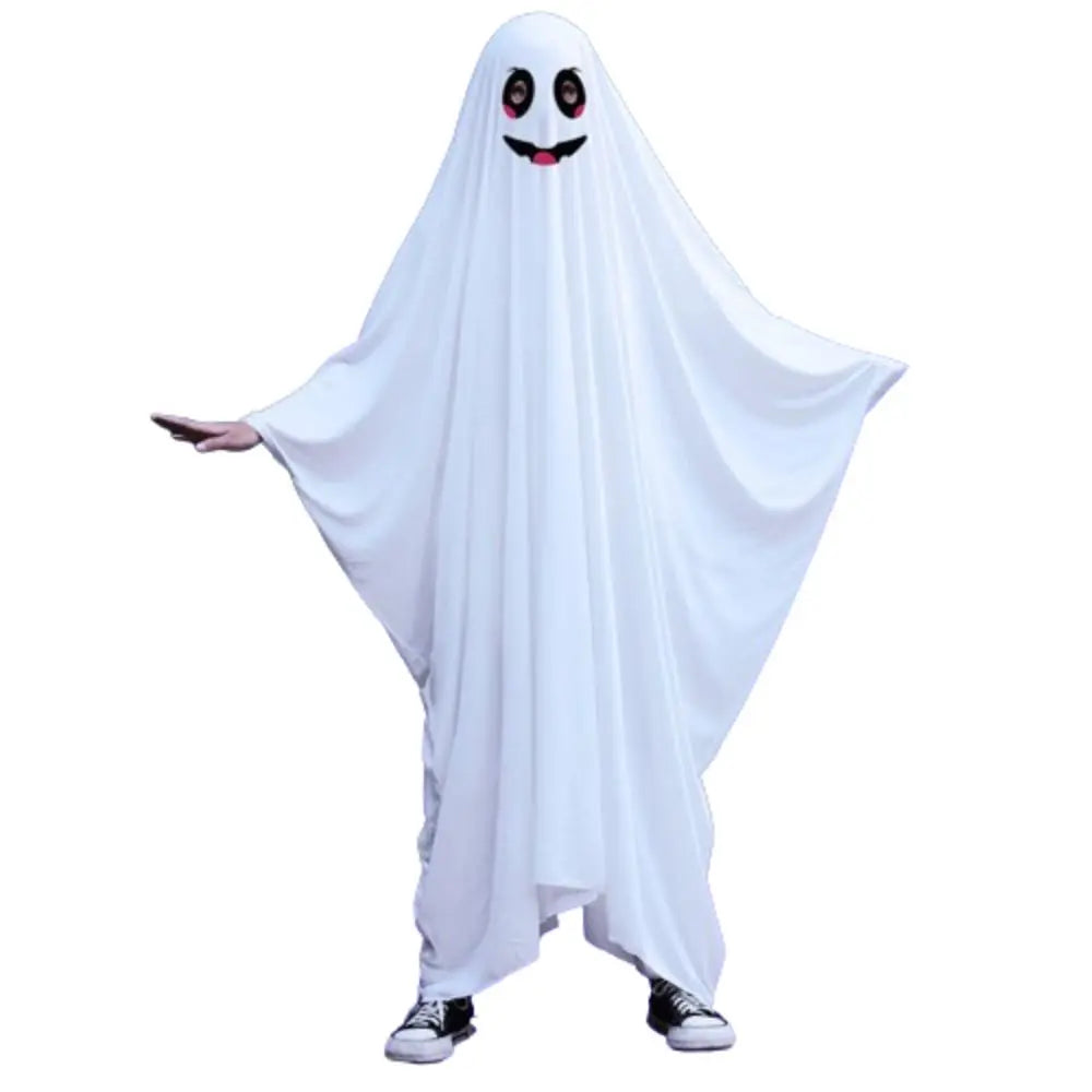 Hooded Halloween Cloak Cape Funny Cosplay Fright Clothes Ghost Poncho Robe Smile Face Black Eye Ghost Cosplay - product image 8