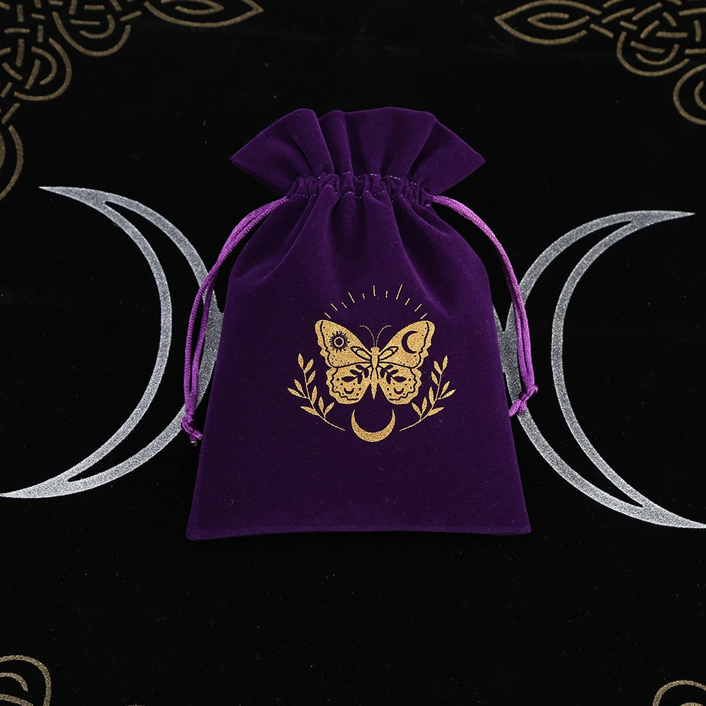 Embroidered Velvet Tarot Card Storage Bag