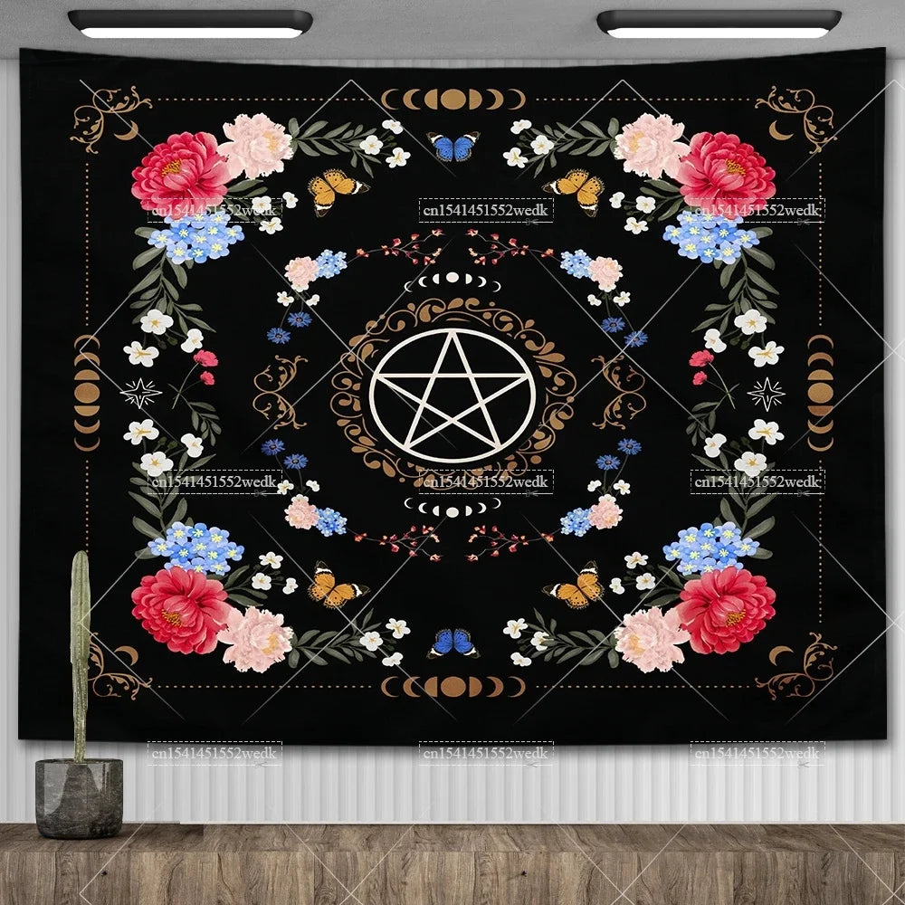 Moon Phase Psychedelic Celestial Tapestry