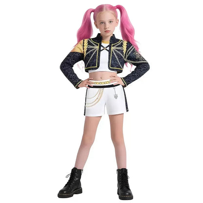 Warrior K Pop Disguise Rumi Costume Zoey Costume Mira Black 3D Printing Group Women - E / 150cm