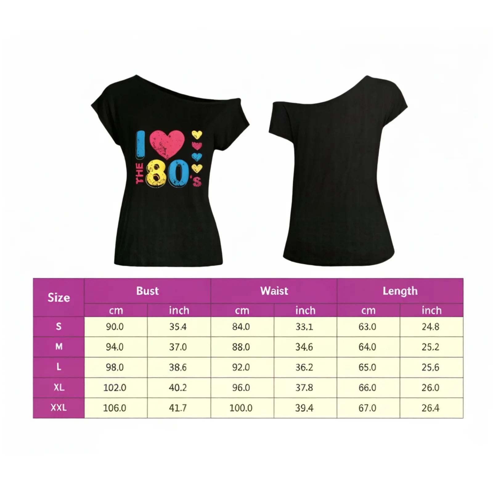 Women's 80s Costume Set Off-Shoulder T-Shirt Tutu Skirt Accessories Neon Outfit for Retro Parties Halloween - product image 2