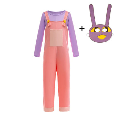 Anime Amazing Digital Circus Jax Cosplay Costume Set With Top Pant Mask For Halloween Party Overalls - product image 8